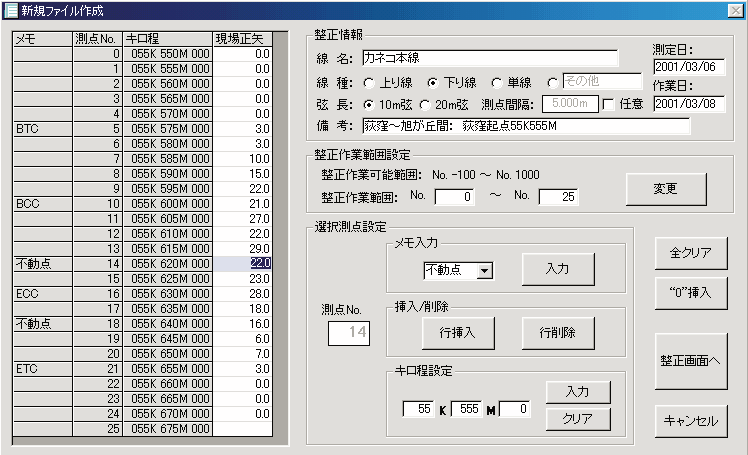 カーブテレピューターⅡソフト画面