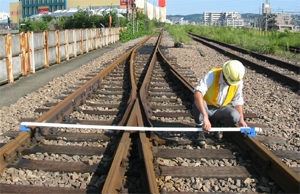 分岐器軌間線Ⅰ・Ⅱ寸法及びフランジウェー幅測定器