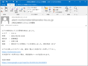 アラートメール例