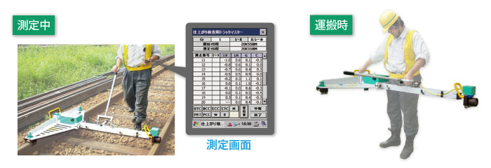 仕上がり検査用トラックマスター 測定と運搬