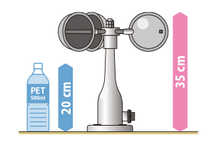 光ケーブル風速発信器とのサイズ比較