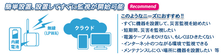 簡単設置、設置しすぐに監視か開始可能（おすすめ）